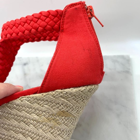 Steve Madden Red Coral Rise Wedge Weave Wedges Size 7.5 - Picture 8 of 11